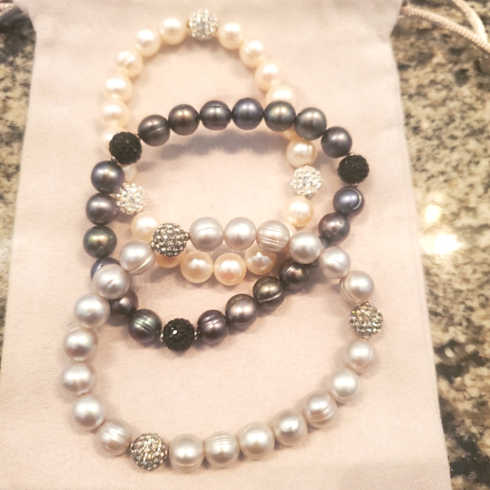 Pearl Bracelet Set of Three